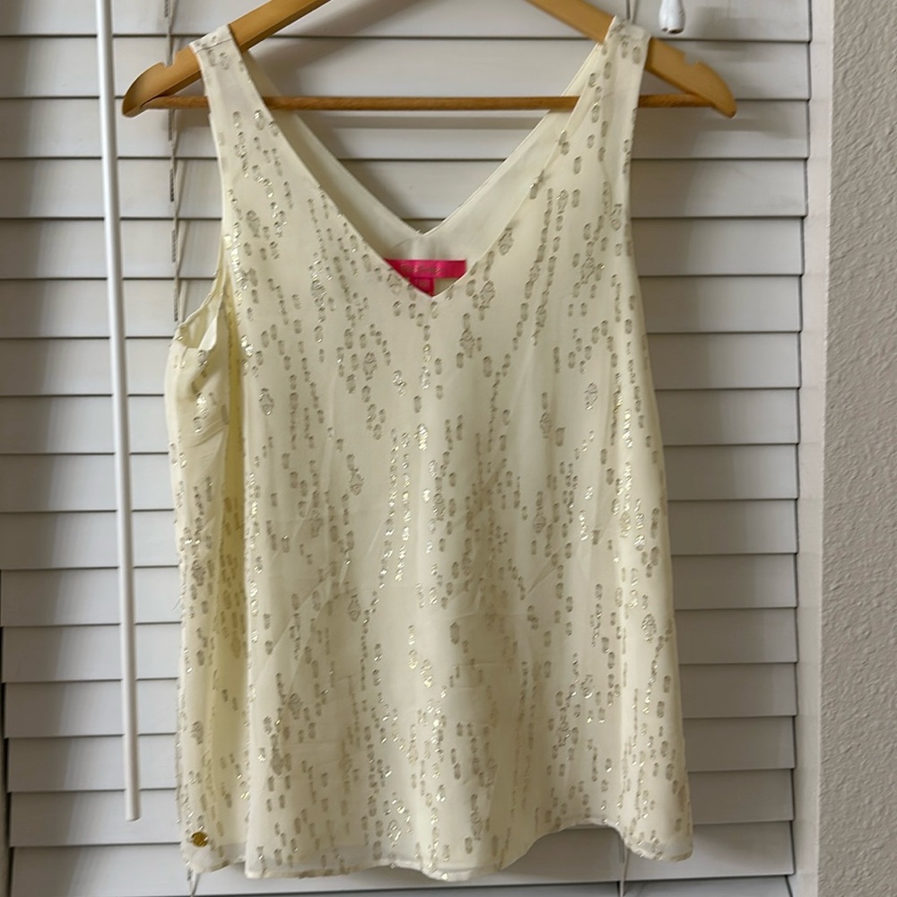 Lilly Pulitzer Gold Cream Fish Tank